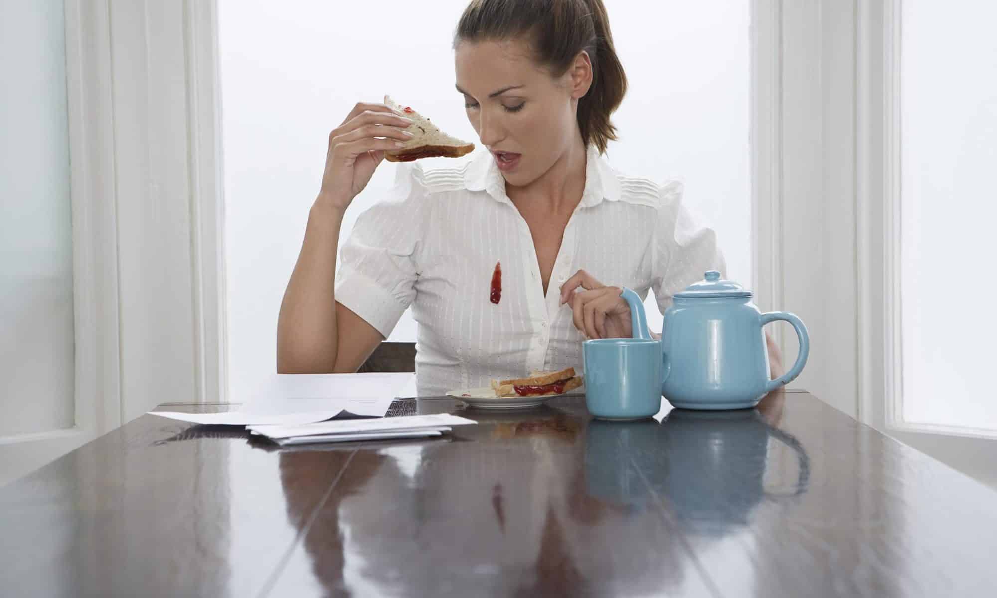 Food Stain on white shirt