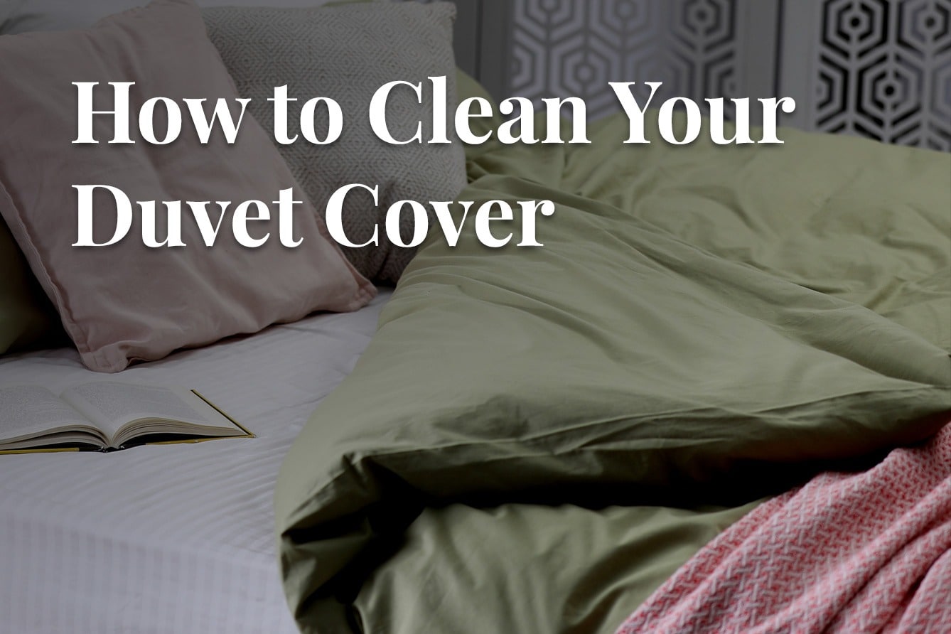 Duvet cover folded over on bed